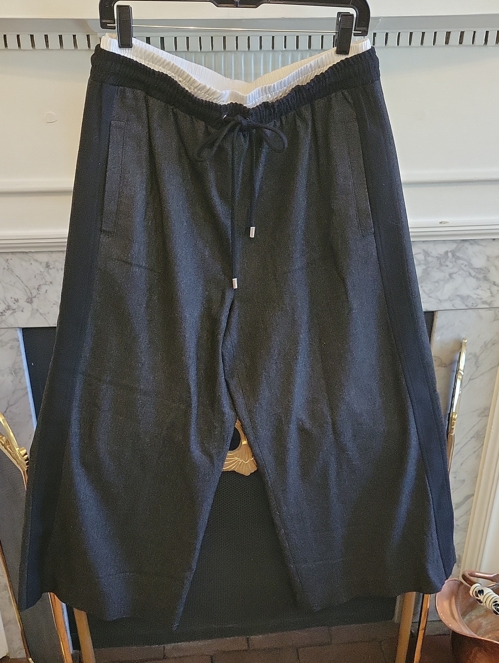 ME + EM Cropped Wide-leg Side Stripe Track Pant